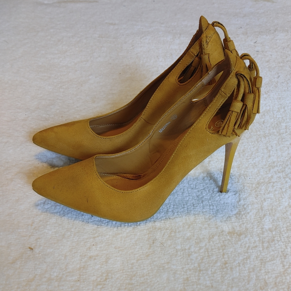 Gold Suede Heels